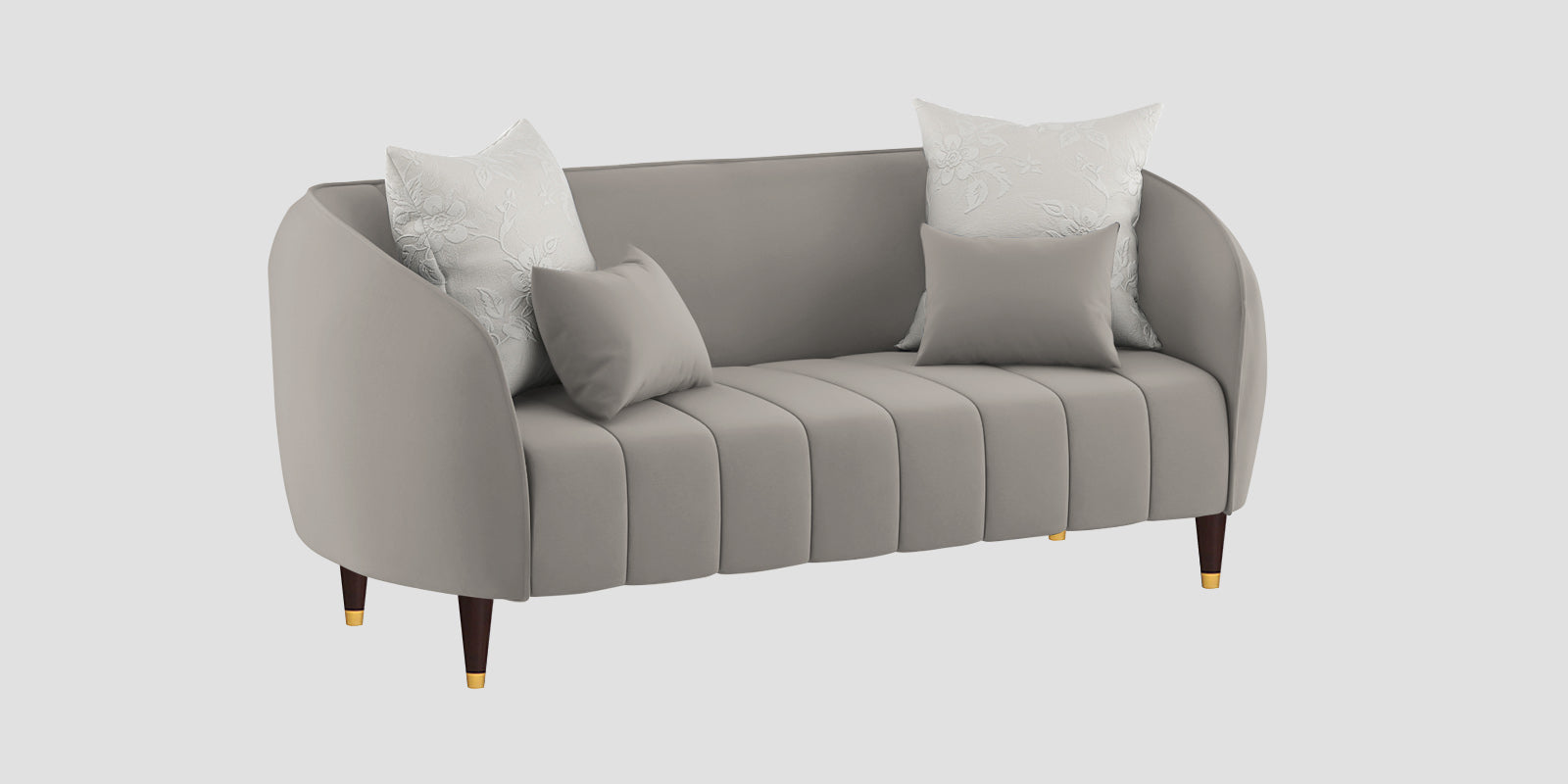 Hairo Velvet 2 Seater Sofa In Echo Grey Colour - Febonic Living