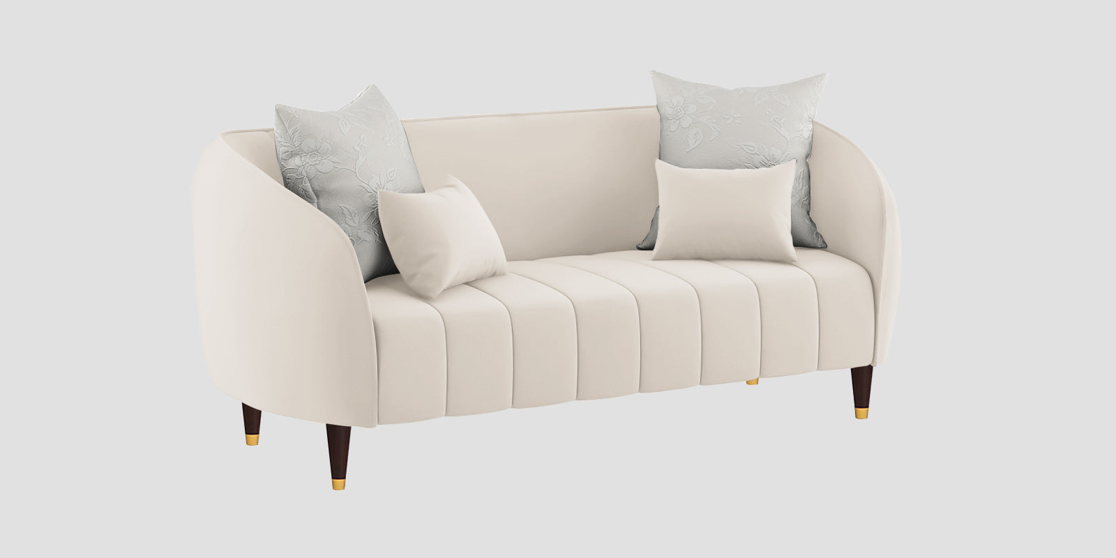 Hairo Velvet 2 Seater Sofa In Camel Beige Colour - Febonic Living