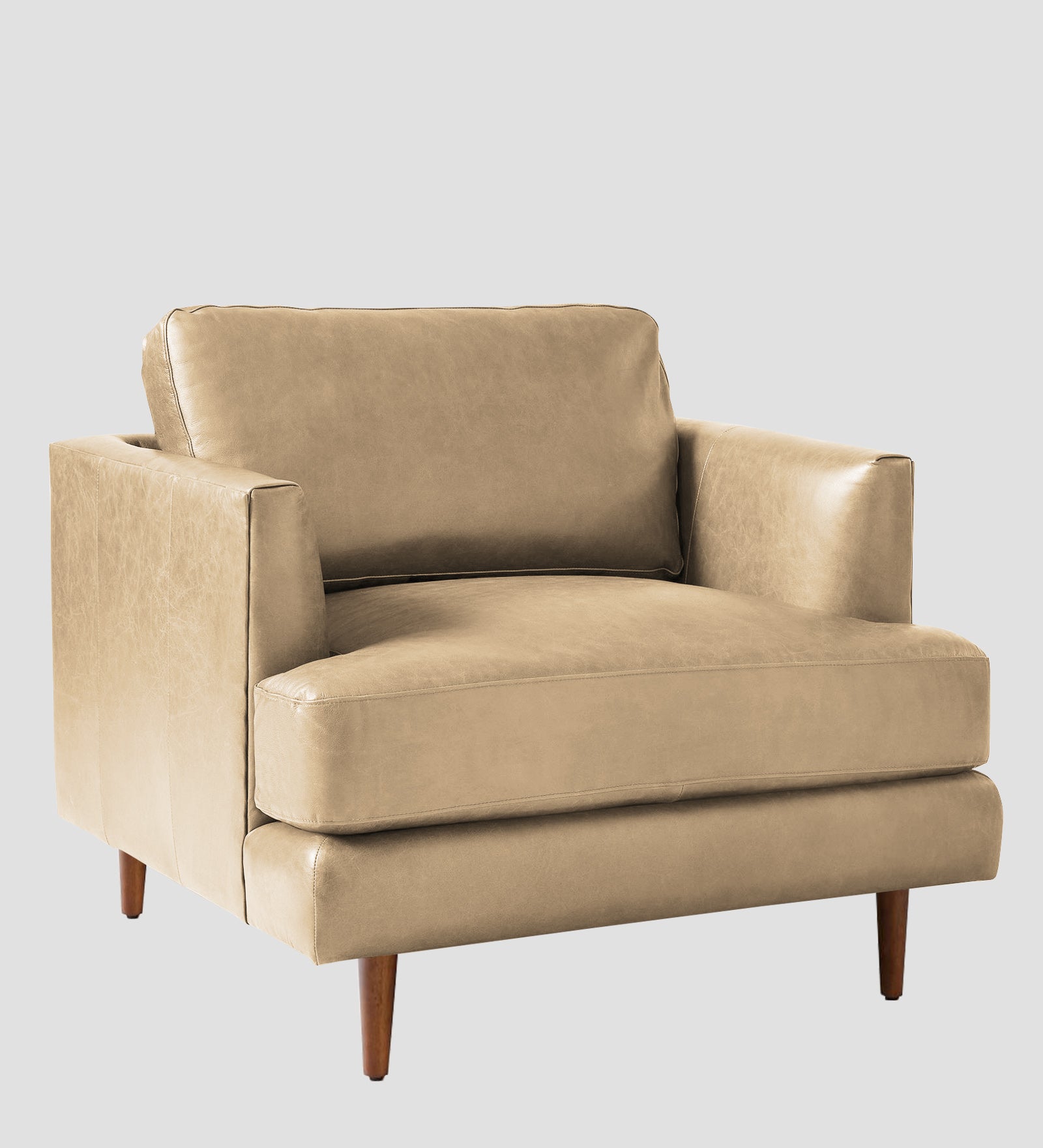 Sterio Leatherette 1 Seater Sofa In Corn Beige Colour - Febonic Living