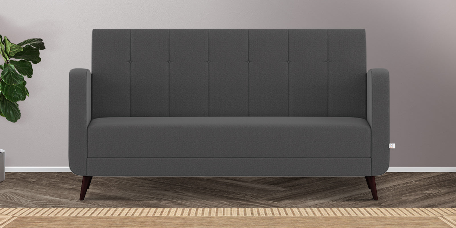 Wiki Velvet 3 Seater Sofa In Davy grey Colour - Febonic Living