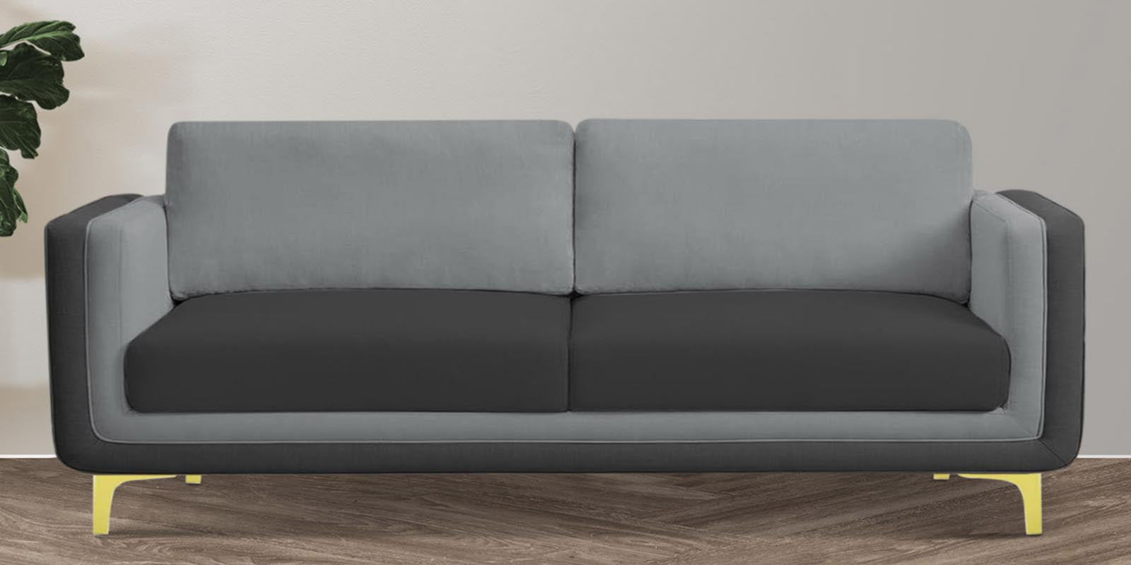 Visky Velvet 3 Seater Sofa in Pearl Grey-Hory Grey Colour