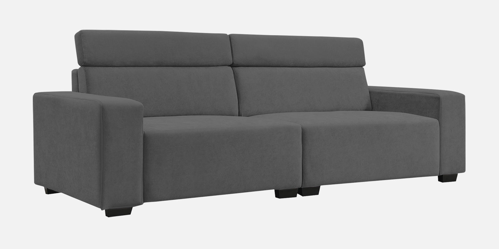 Hiro Fabric 3 Seater Sofa In Pure Grey Colour - Febonic Living