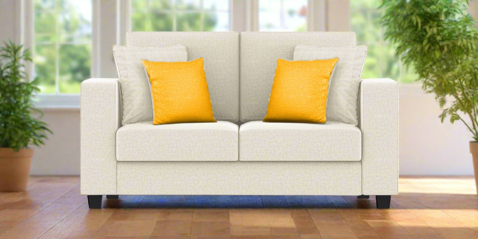 Nabi Fabric 2 Seater Sofa In Ivory cream Colour - Febonic Living