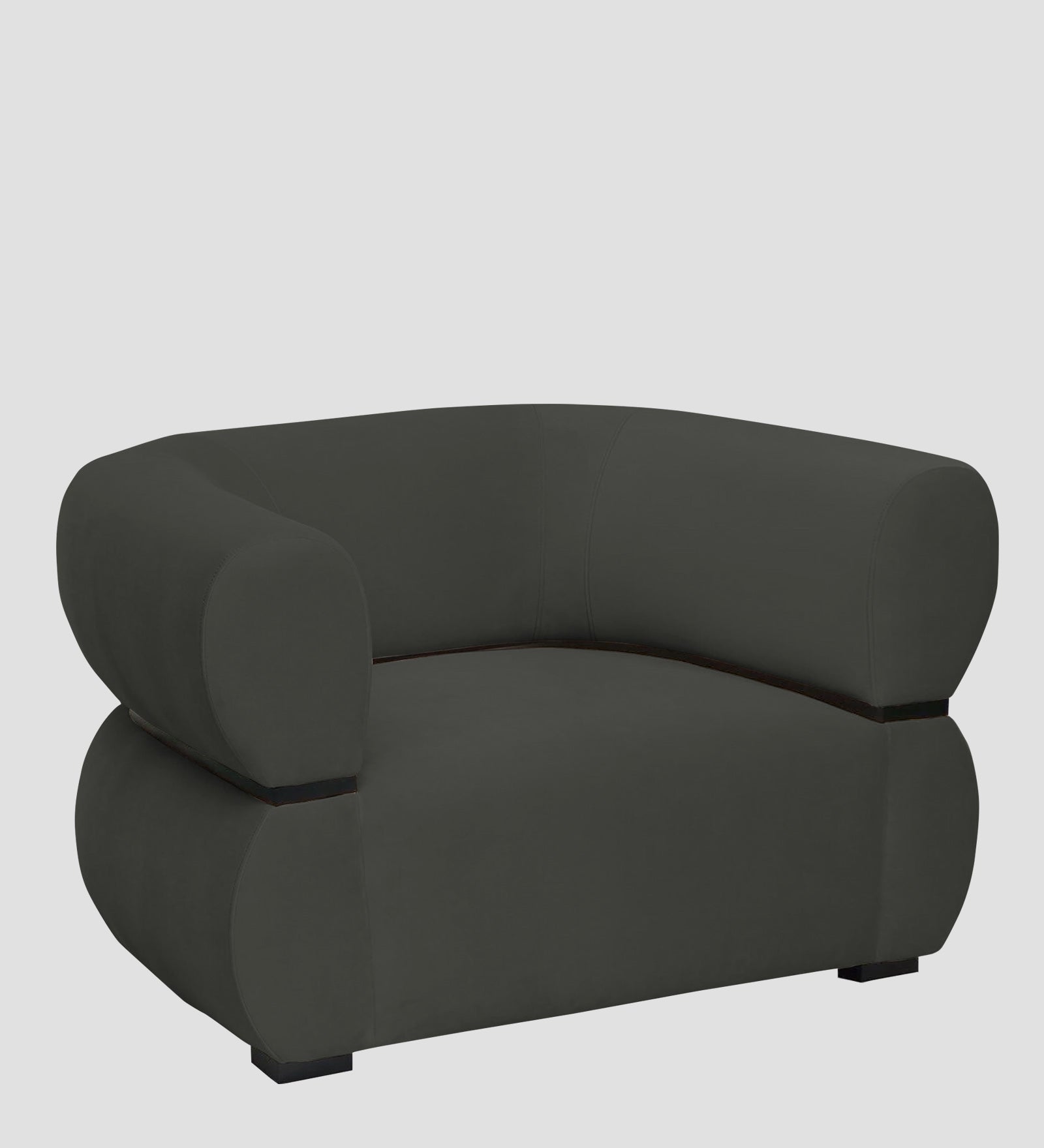 Kula Velvet 1 Seater Sofa In Hory Grey Colour - Febonic Living