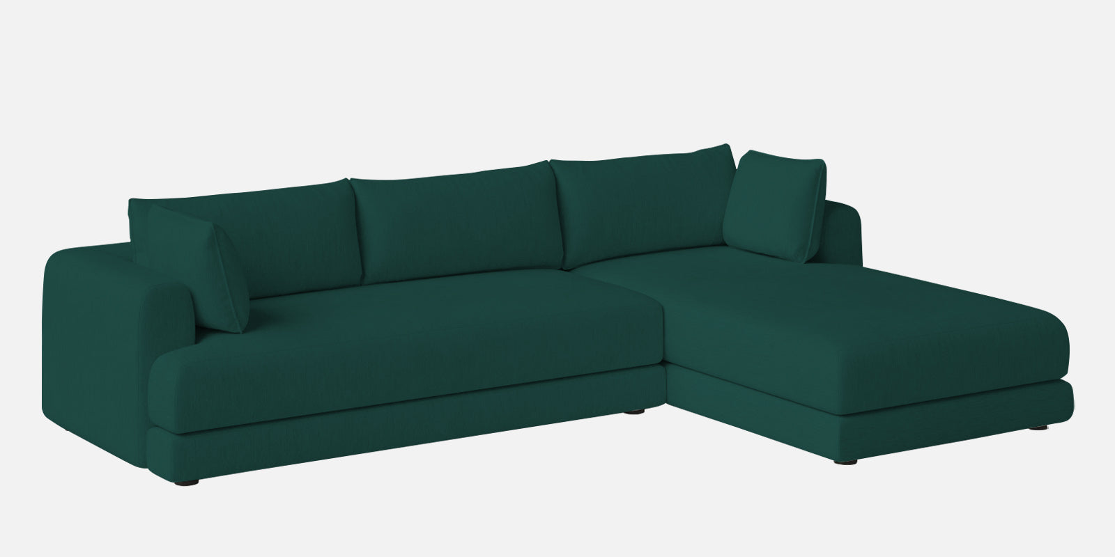 Ziggy Fabric RHS Sectional Sofa (3+Lounger) In Sage Green Colour - Febonic Living