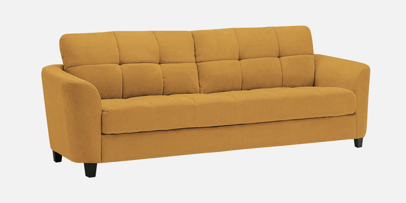 Mulan Fabric 3 Seater Sofa In Corn Yellow Colour - Febonic Living