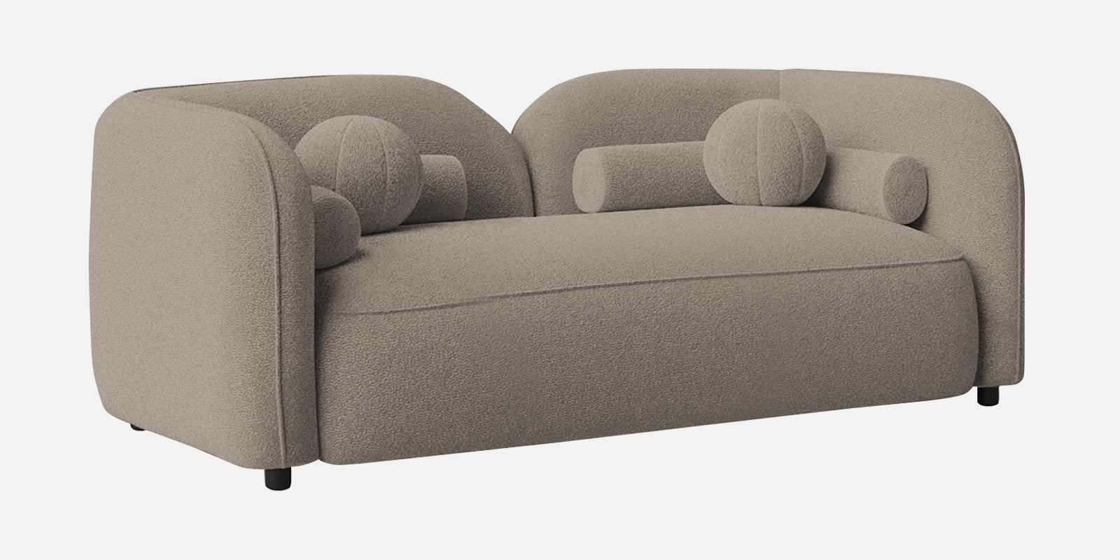 Corny Boucle Fabric 2 Seater Sofa In Macy Grey Colour - Febonic Living