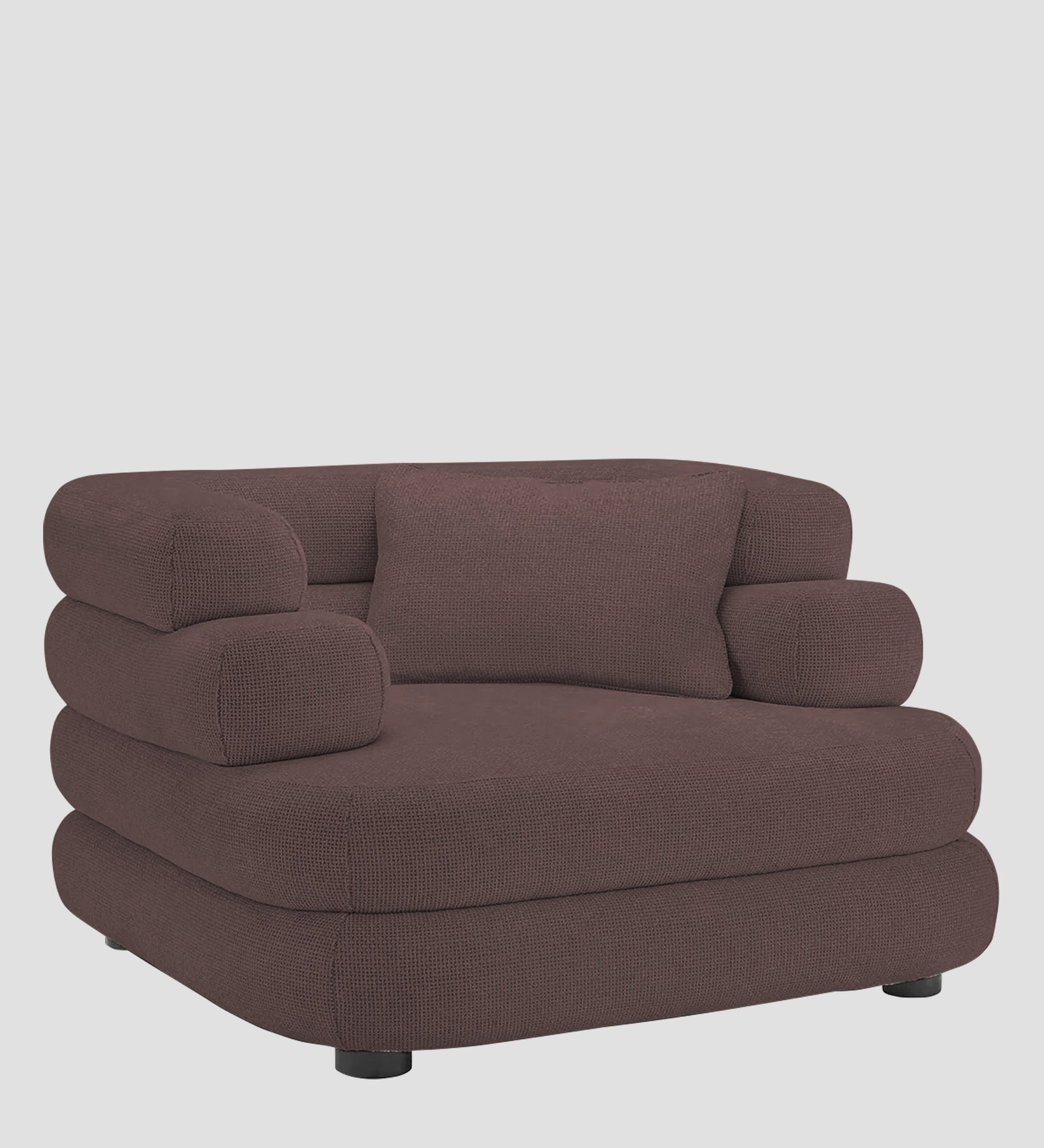 Wener Fabric 1 Seater Sofa In Night Brown Colour - Febonic Living