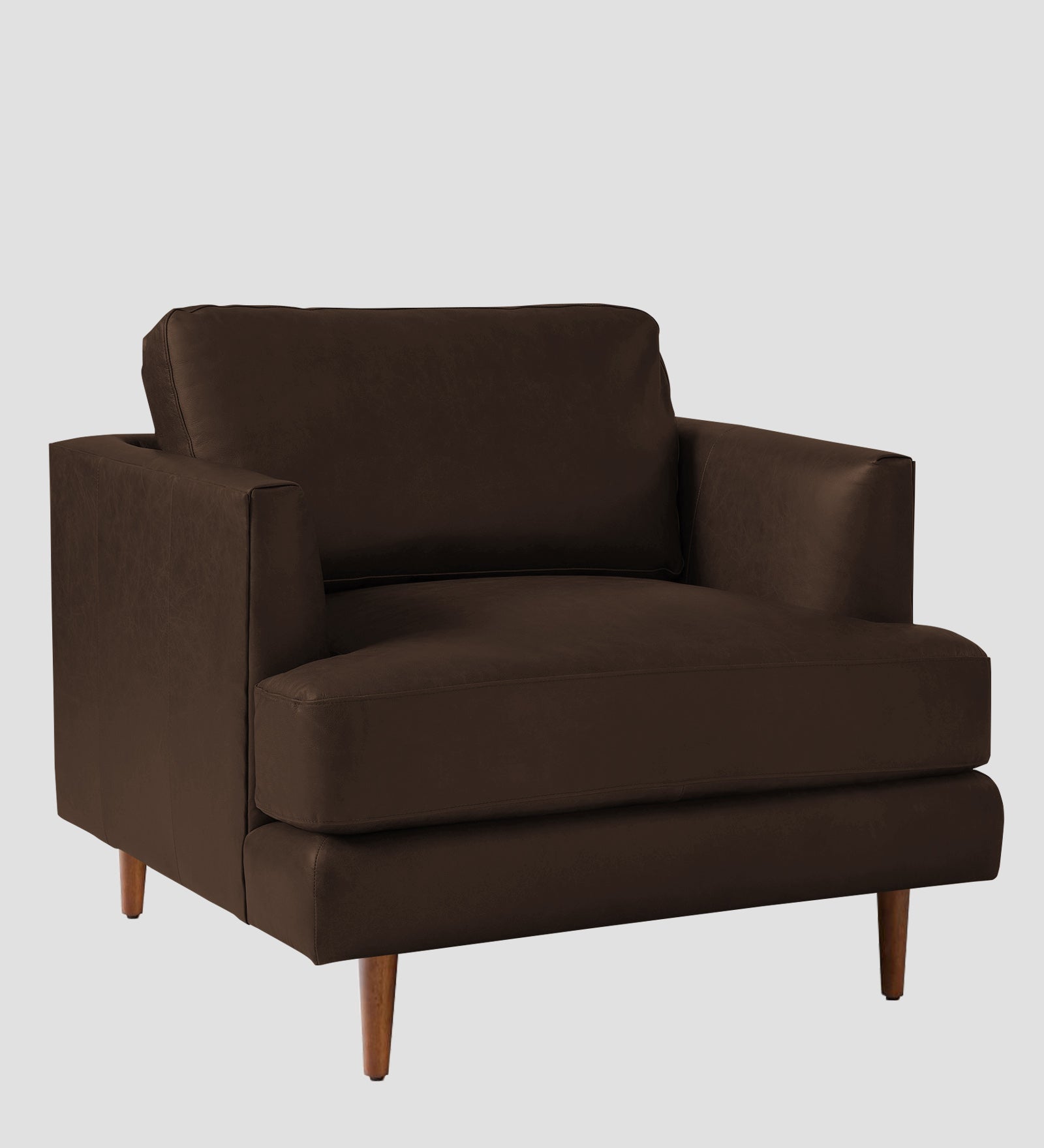 Sterio Leatherette 1 Seater Sofa In Carob Brown Colour - Febonic Living