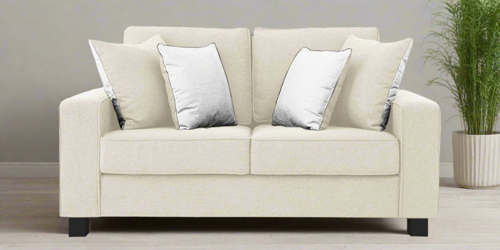 Ladybug Fabric 2 Seater Sofa In Ivory Cream Colour - Febonic Living