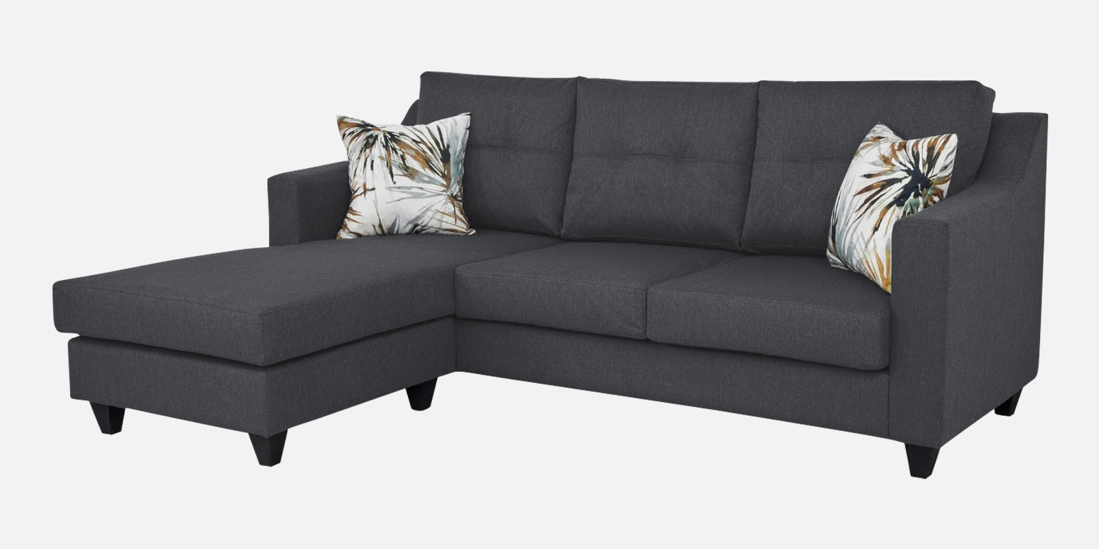 Welly Fabric RHS Sectional Sofa (2+Lounger) In Maba Grey Colour - Febonic Living