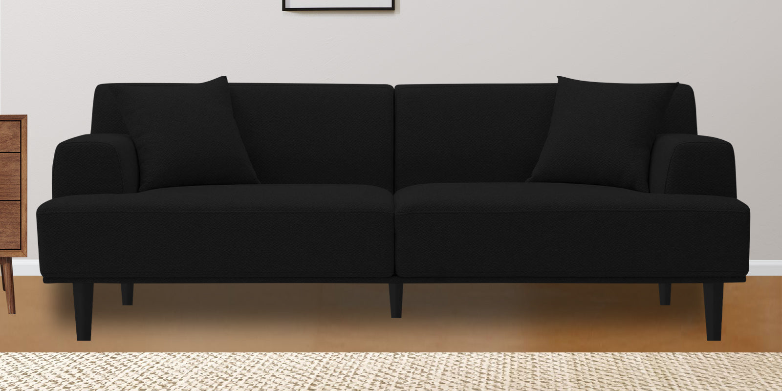Cobby Fabric 3 Seater Sofa In Heather Black Colour - Febonic Living