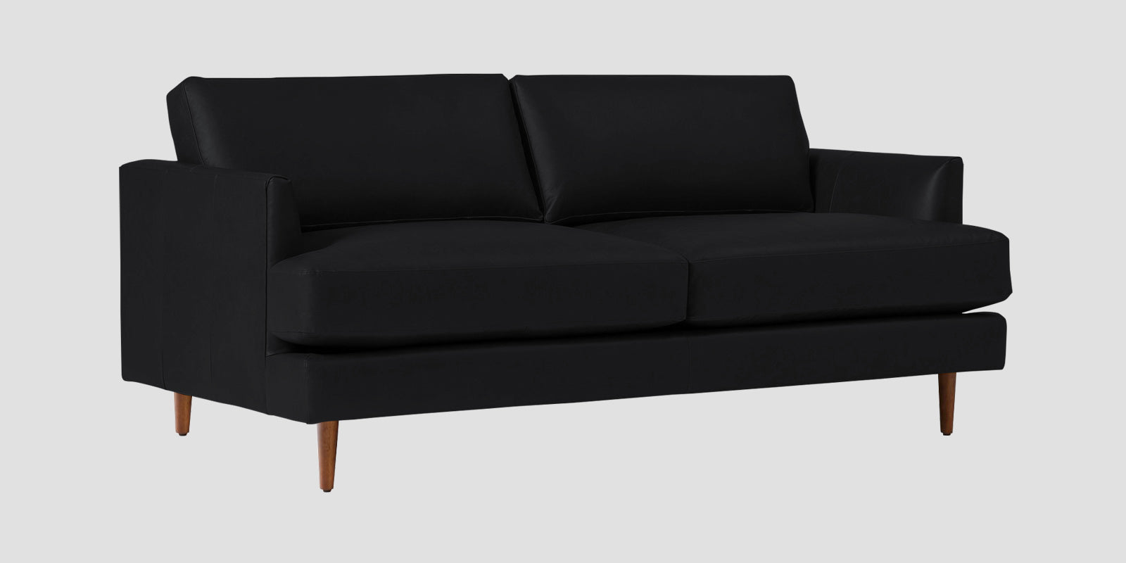 Sterio Leatherette 2 Seater Sofa In Light Black Colour - Febonic Living