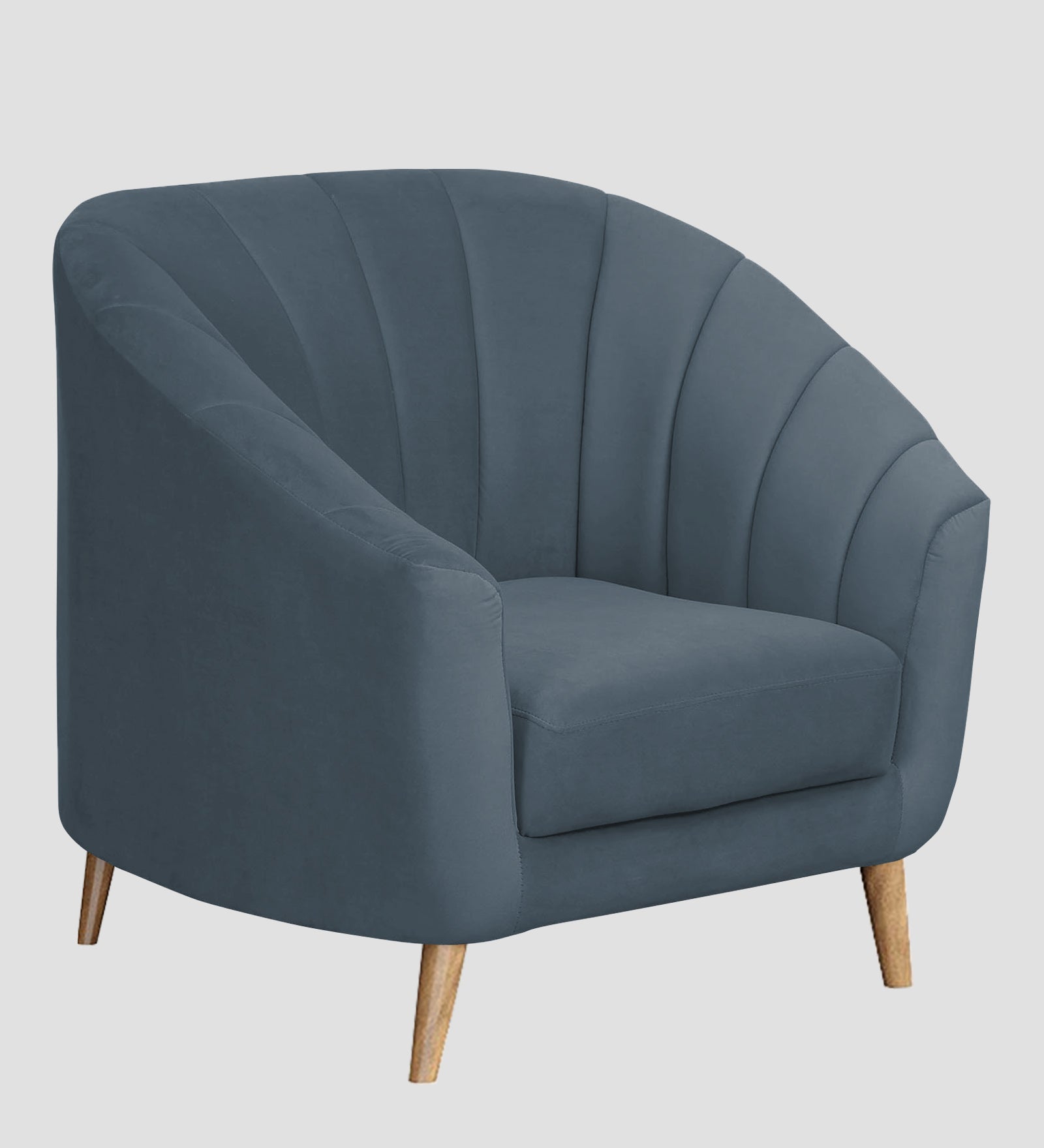 Kaylee Velvet 1 Seater Sofa In Oxford Blue Colour - Febonic Living