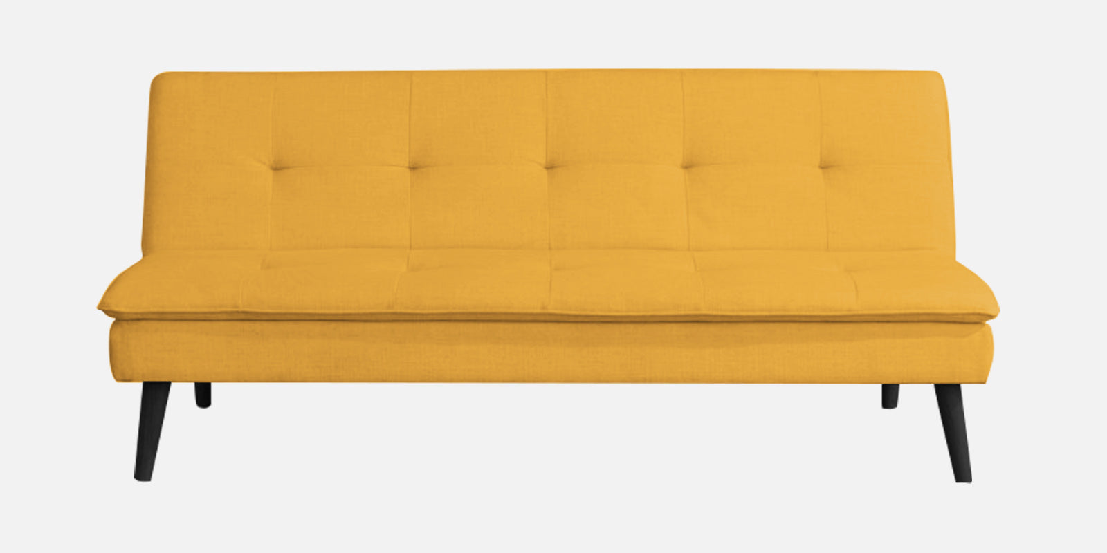 Toner Fabric 3 Seater Convertible Sofa Cum Bed In Bold Yellow Colour - Febonic Living