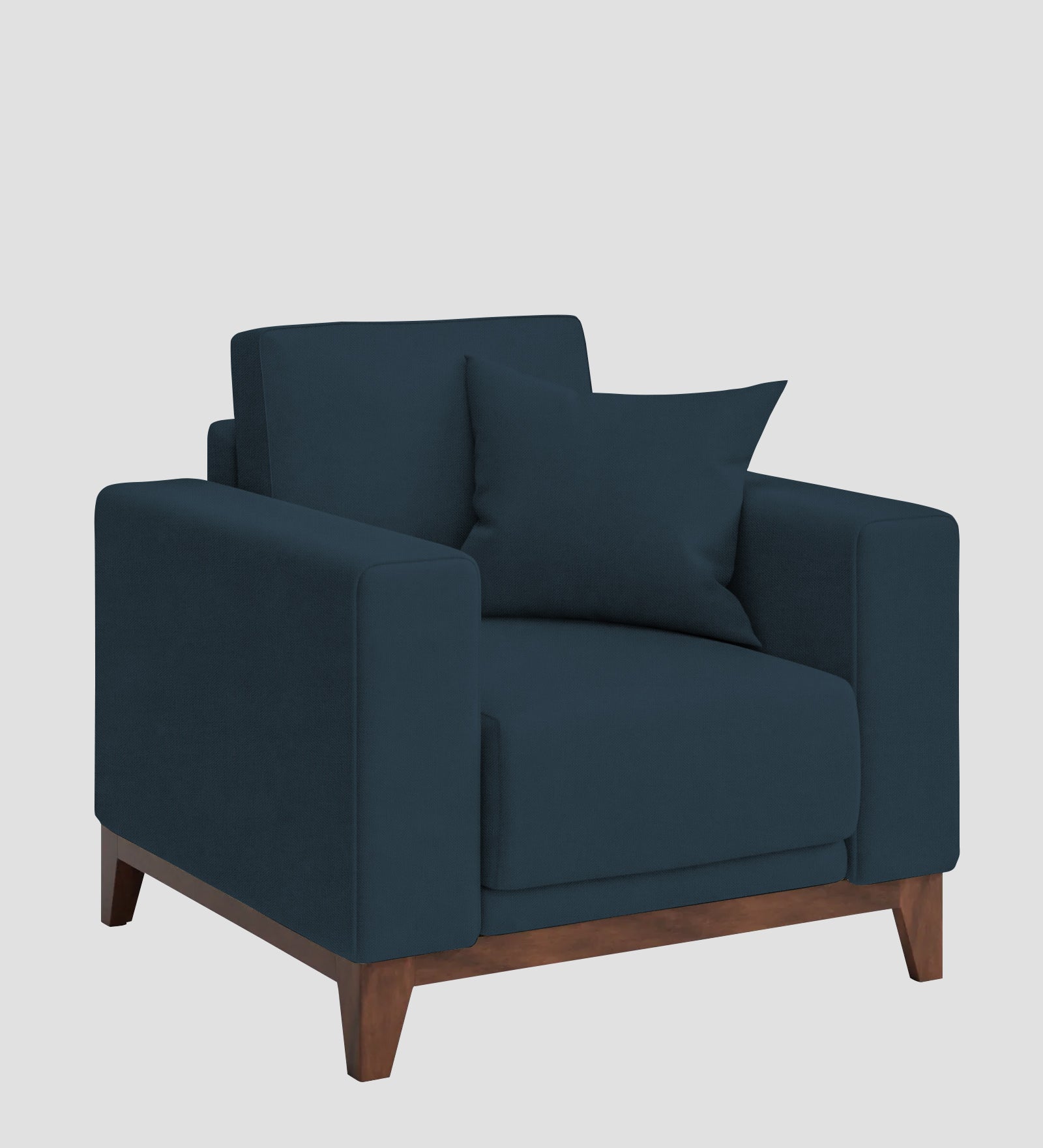 Luca Fabric 1 Seater Sofa In Cool Blue Colour - Febonic Living