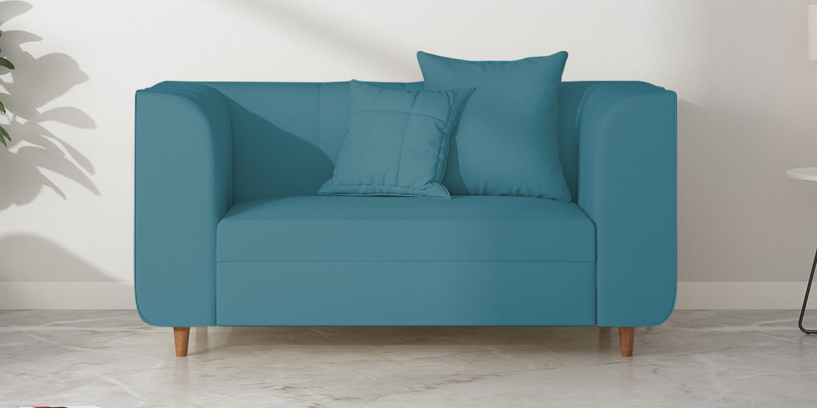 Sumo Velvet 2 Seater Sofa In Aqua Blue Colour - Febonic Living