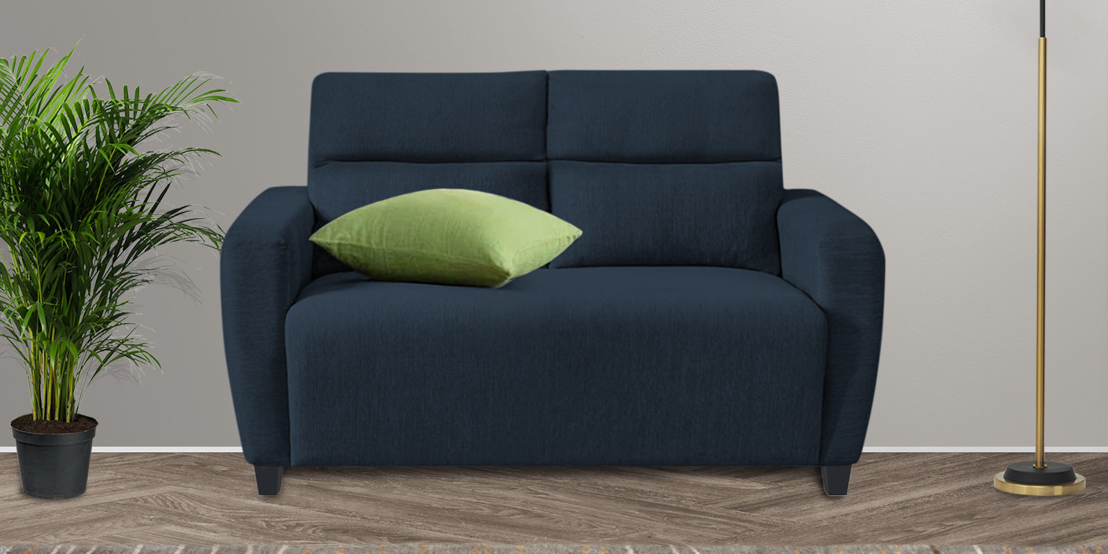 Bakadi Fabric 2 Seater Sofa In Denim Blue Colour - Febonic Living