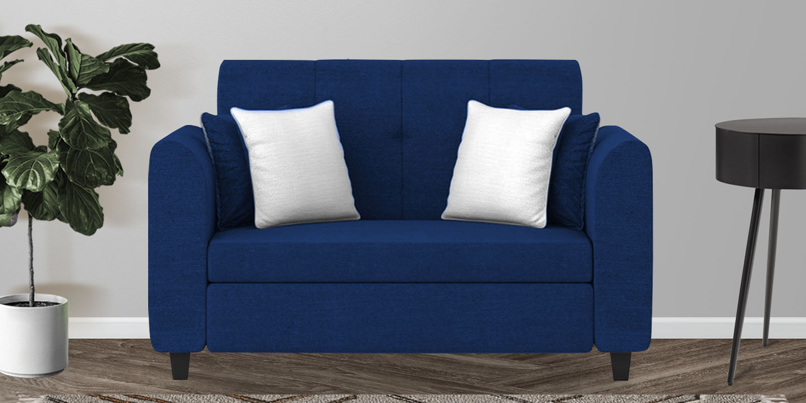 Denmark Fabric 2 Seater Sofa In Royal Blue Colour - Febonic Living