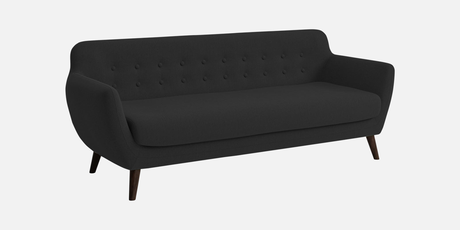 Goofy Fabric 3 Seater Sofa In Bitter Black Colour - Febonic Living