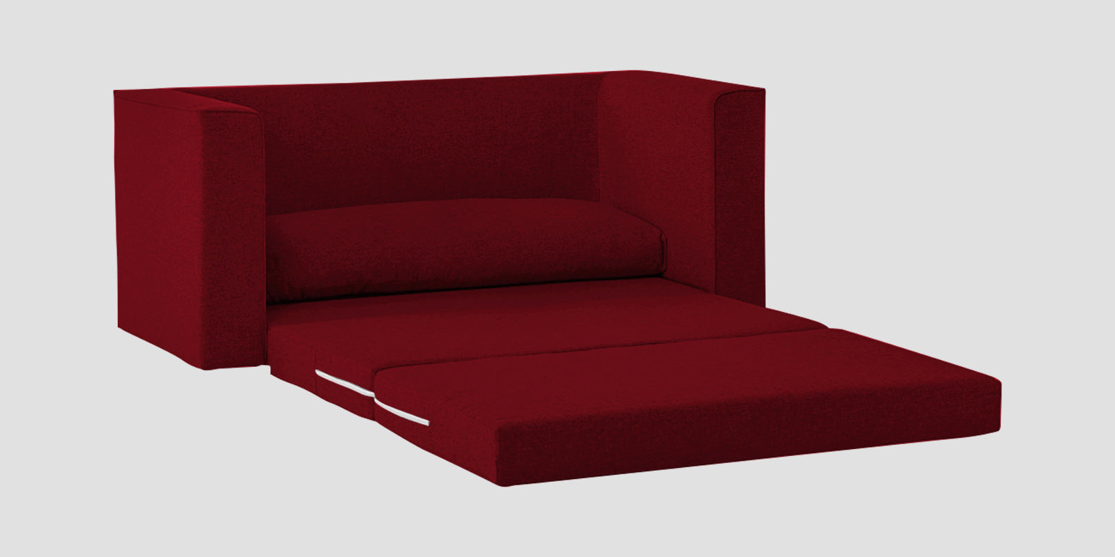 Kenia Fabric 3 Seater Foldable Sofa Cum Bed In Ruby Red Colour - Febonic Living