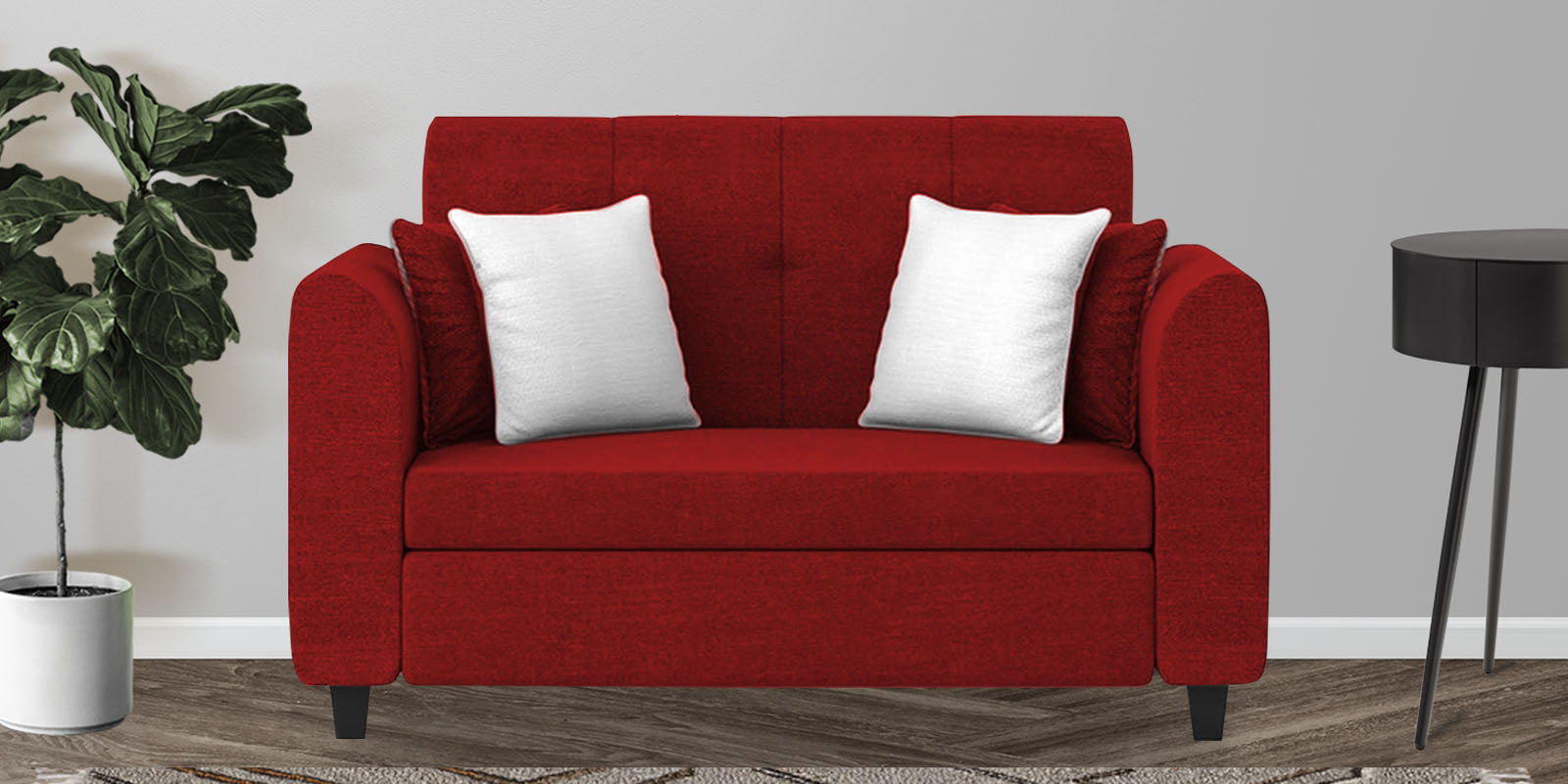 Denmark Fabric 2 Seater Sofa In Blood Maroon Colour - Febonic Living