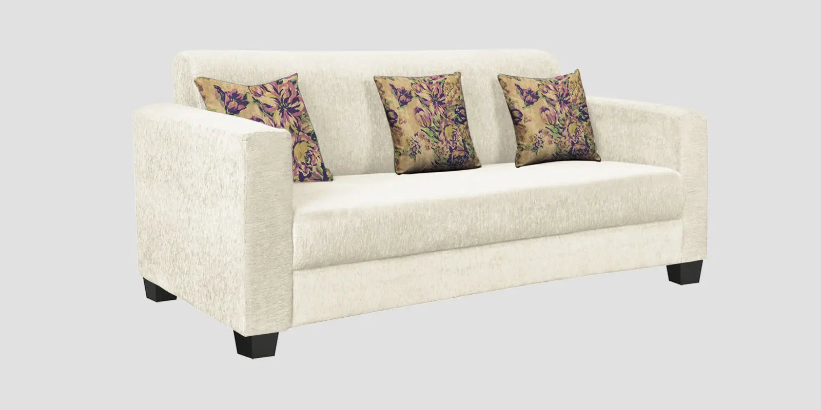 Lipu Fabric 3 Seater Sofa In Ivory Cream Colour Febonic Living