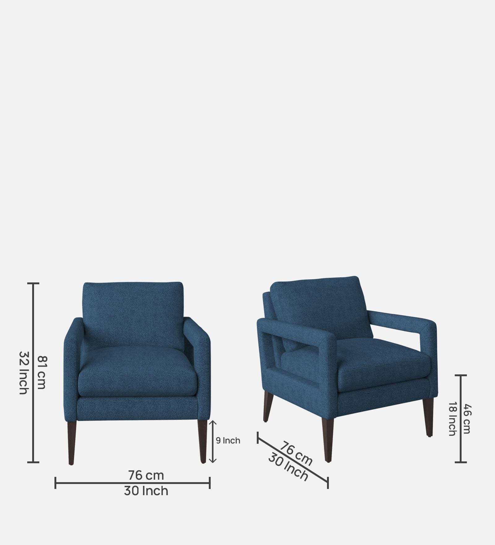 Olsen Fabric Arm Chair In Light Blue Colour - Febonic Living