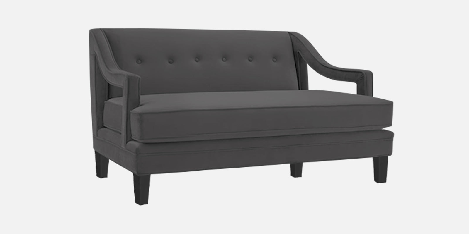 Daffy Velvet 2 Seater Sofa In Davy Grey Colour - Febonic Living