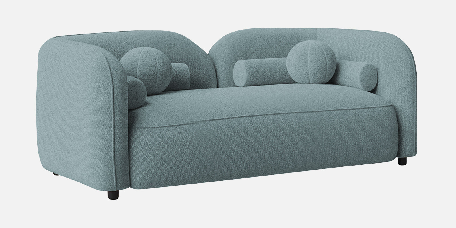 Corny Boucle Fabric 2 Seater Sofa In Stormy Blue Colour - Febonic Living