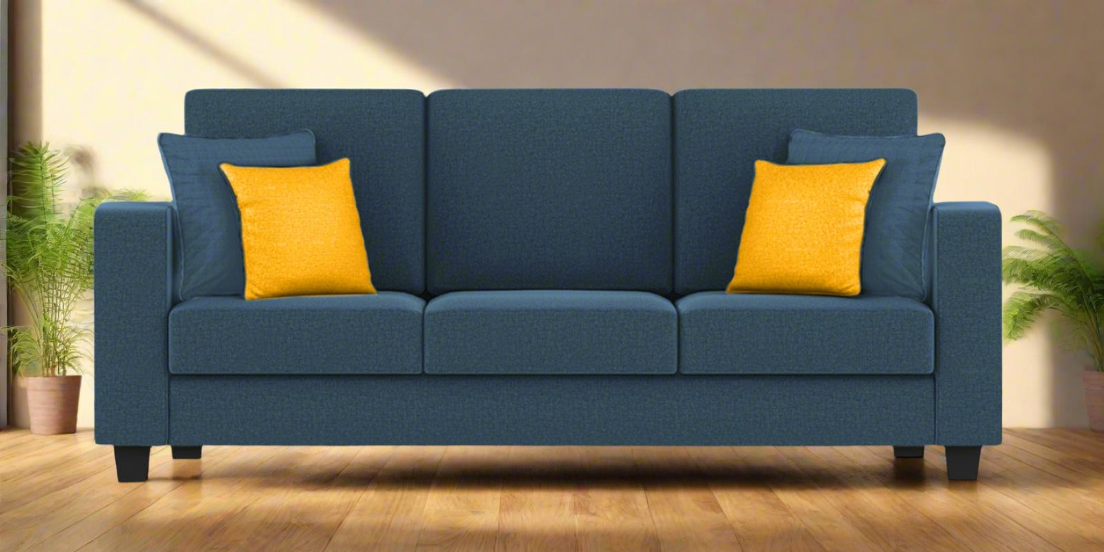 Nabi Fabric 3 Seater Sofa In Light Blue Colour - Febonic Living