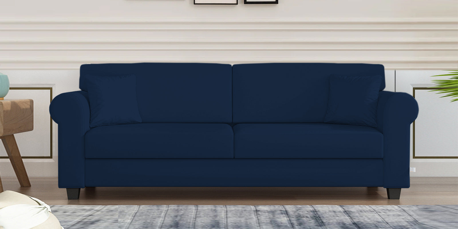 Numonk Velvet 3 Seater Sofa In Imperial Blue Colour - Febonic Living