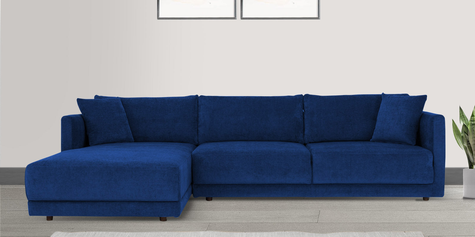 Northern Fabric RHS Sectional Sofa (3+Lounger) In Royal blue Colour - Febonic Living