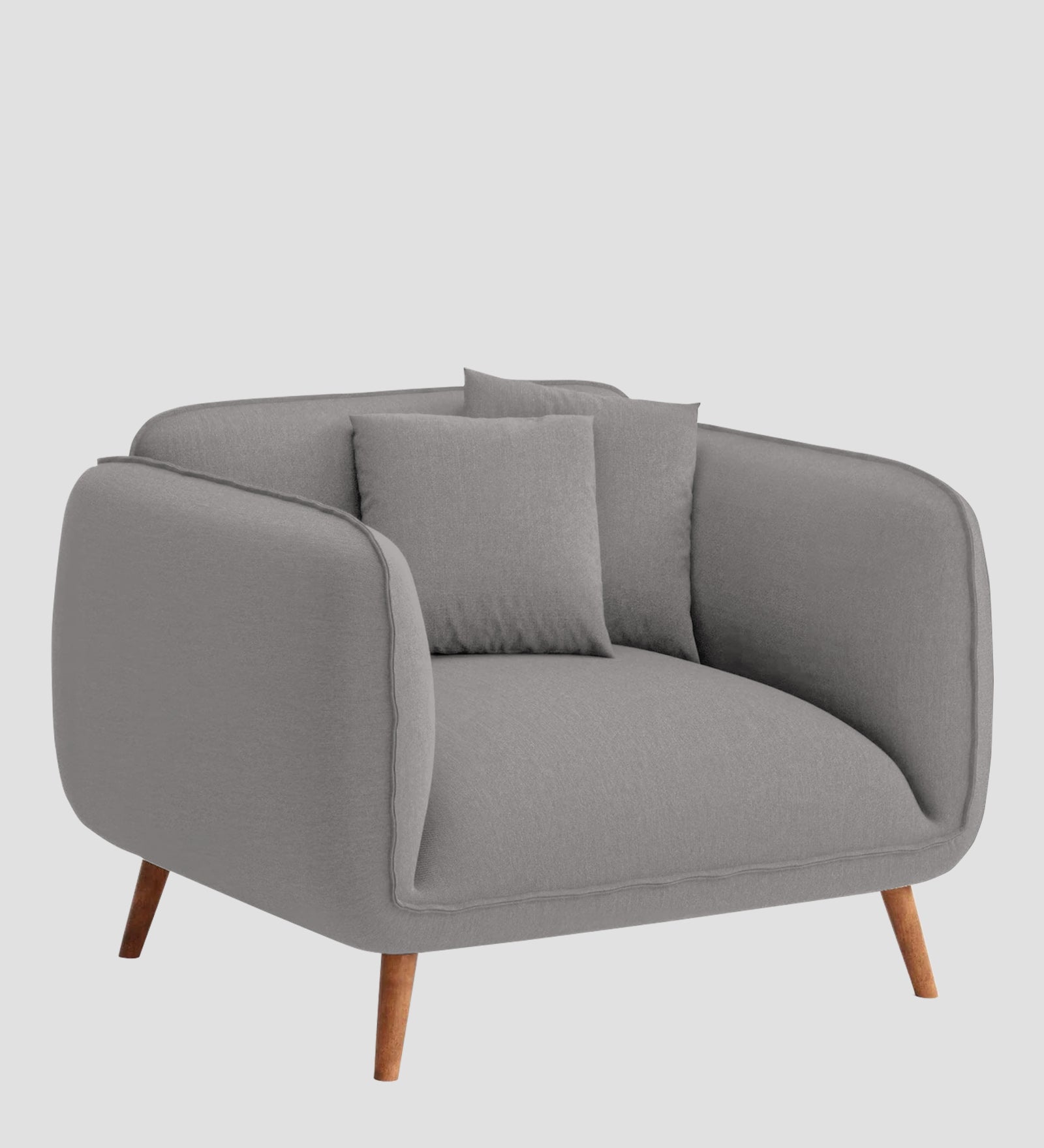 Zia Fabric 1 Seater Sofa In Silver Grey Colour - Febonic Living