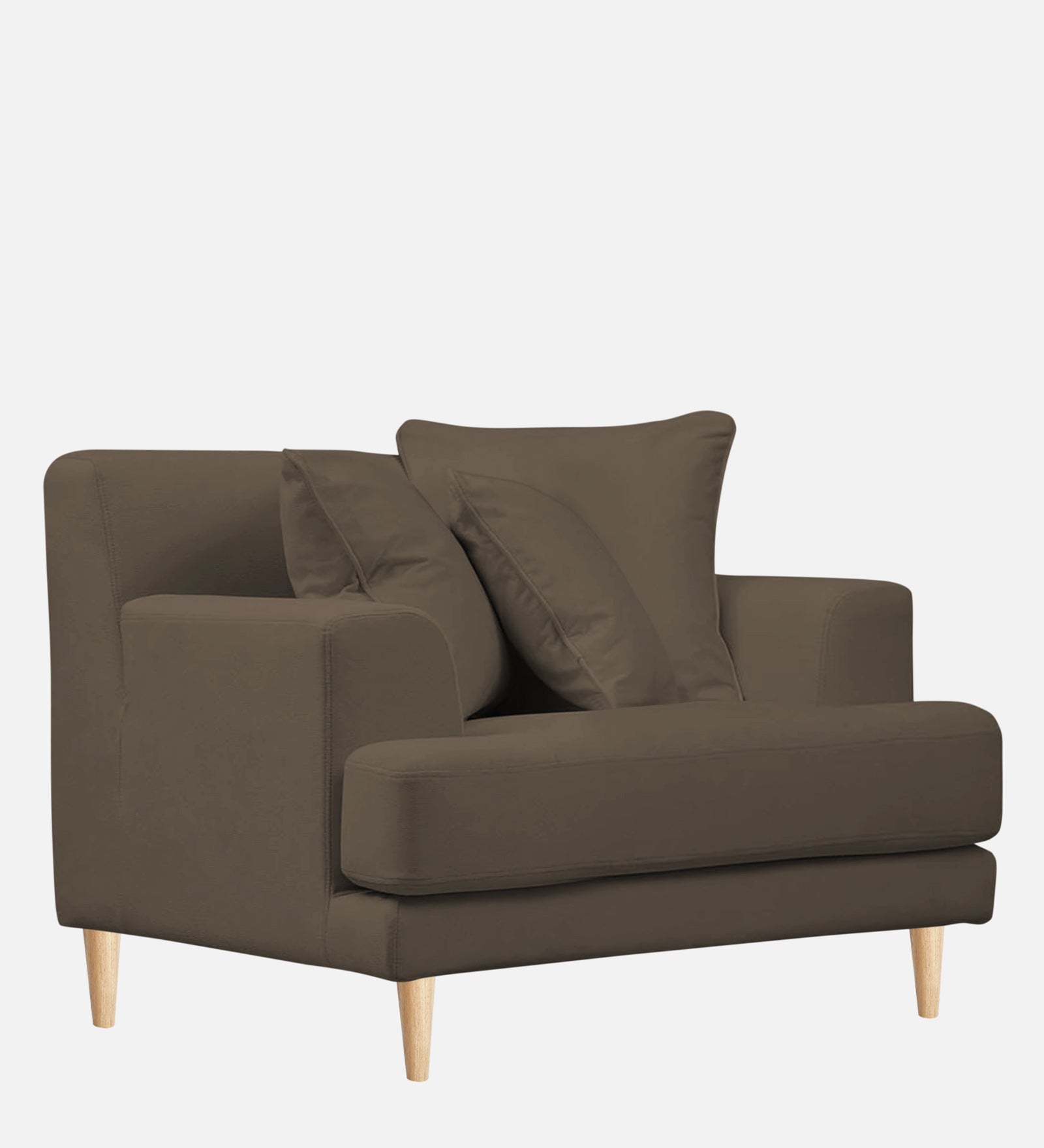 Woody Fabric 1 Seater Sofa in Broco Dust Colour
