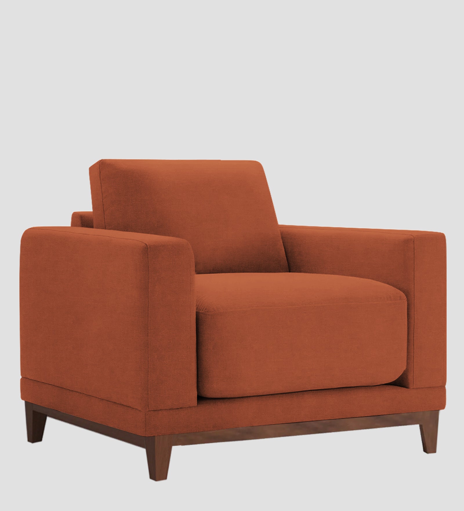 Esha Fabric 1 Seater Sofa In Royal Orange Colour - Febonic Living