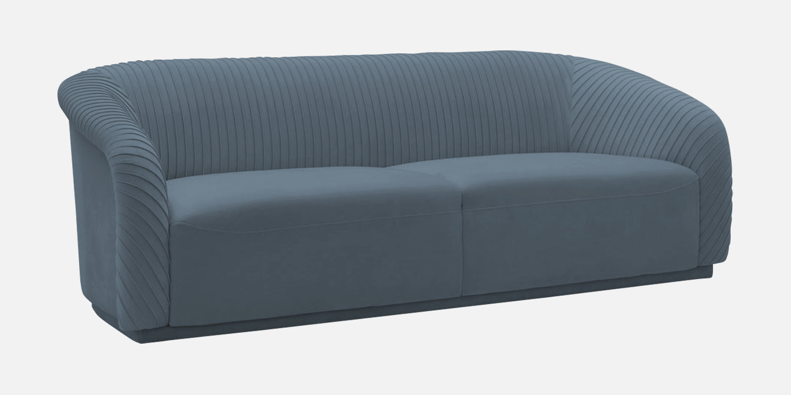Yara Velvet Fabric 3 Seater Sofa In Oxford Blue Colour - Febonic Living
