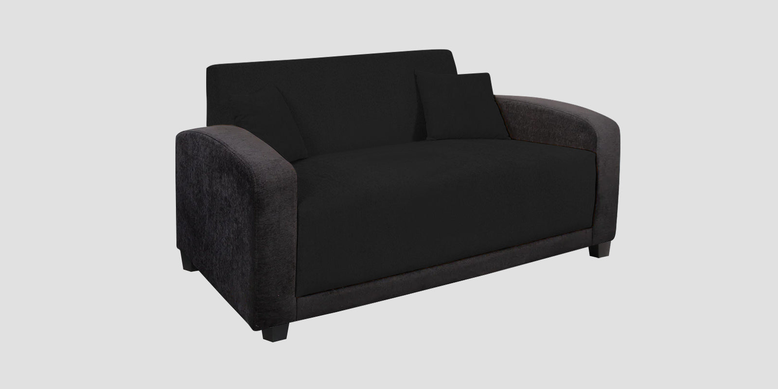 Alex Fabric 2 Seater Sofa In Zed Black Colour - Febonic Living