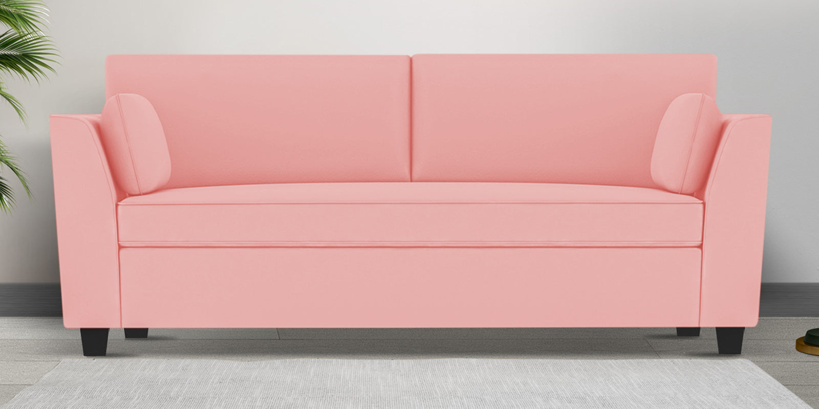 Bristo Velvet 3 Seater Sofa In millennial pink Colour With Storage - Febonic Living