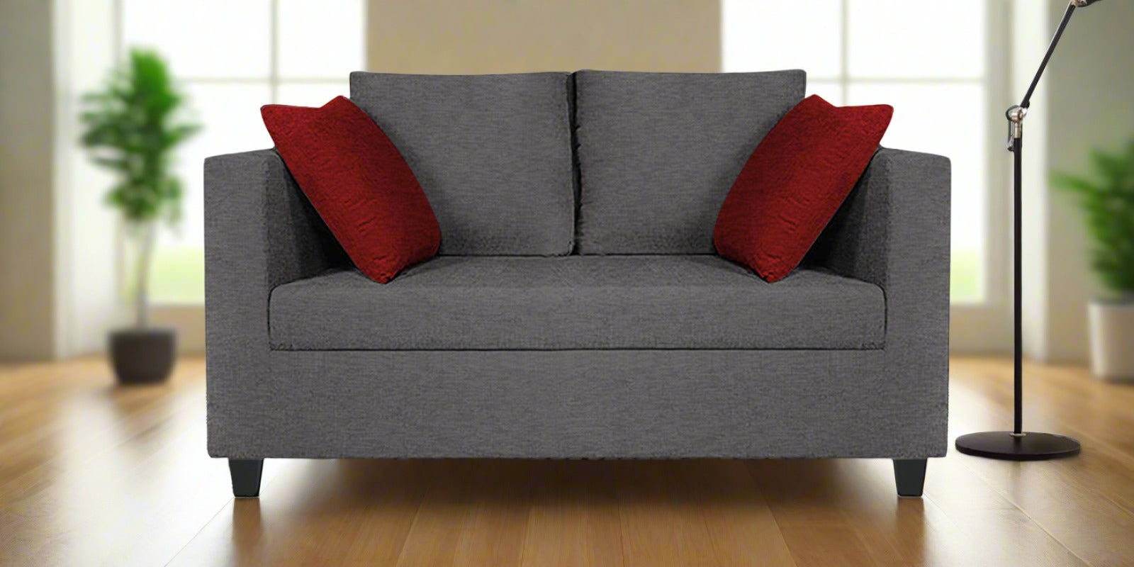 Nuska Fabric 2 Seater Sofa In Sudo Grey Colour - Febonic Living