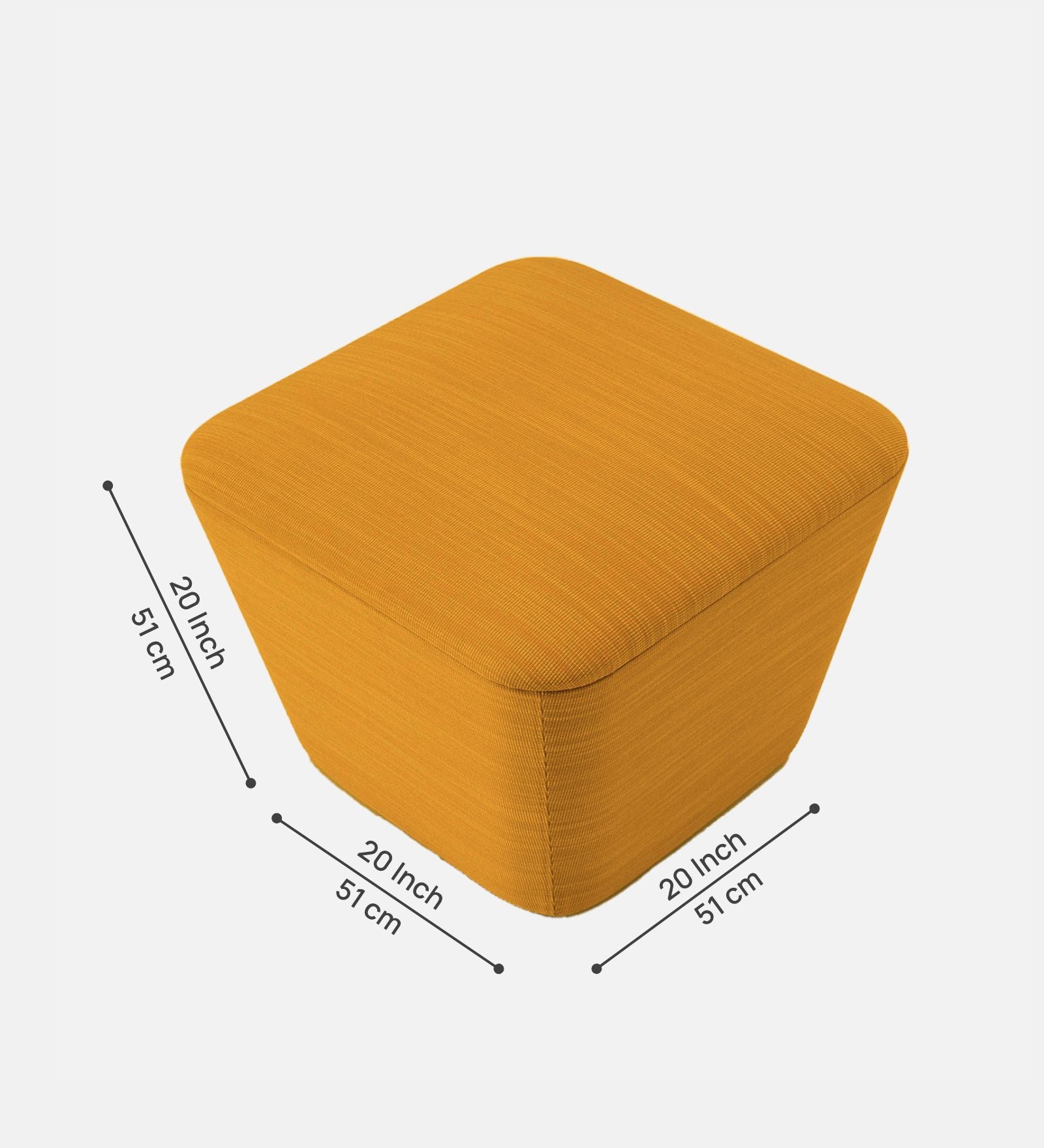 Mannu Fabric Ottoman In Bold Yellow Colour - Febonic Living
