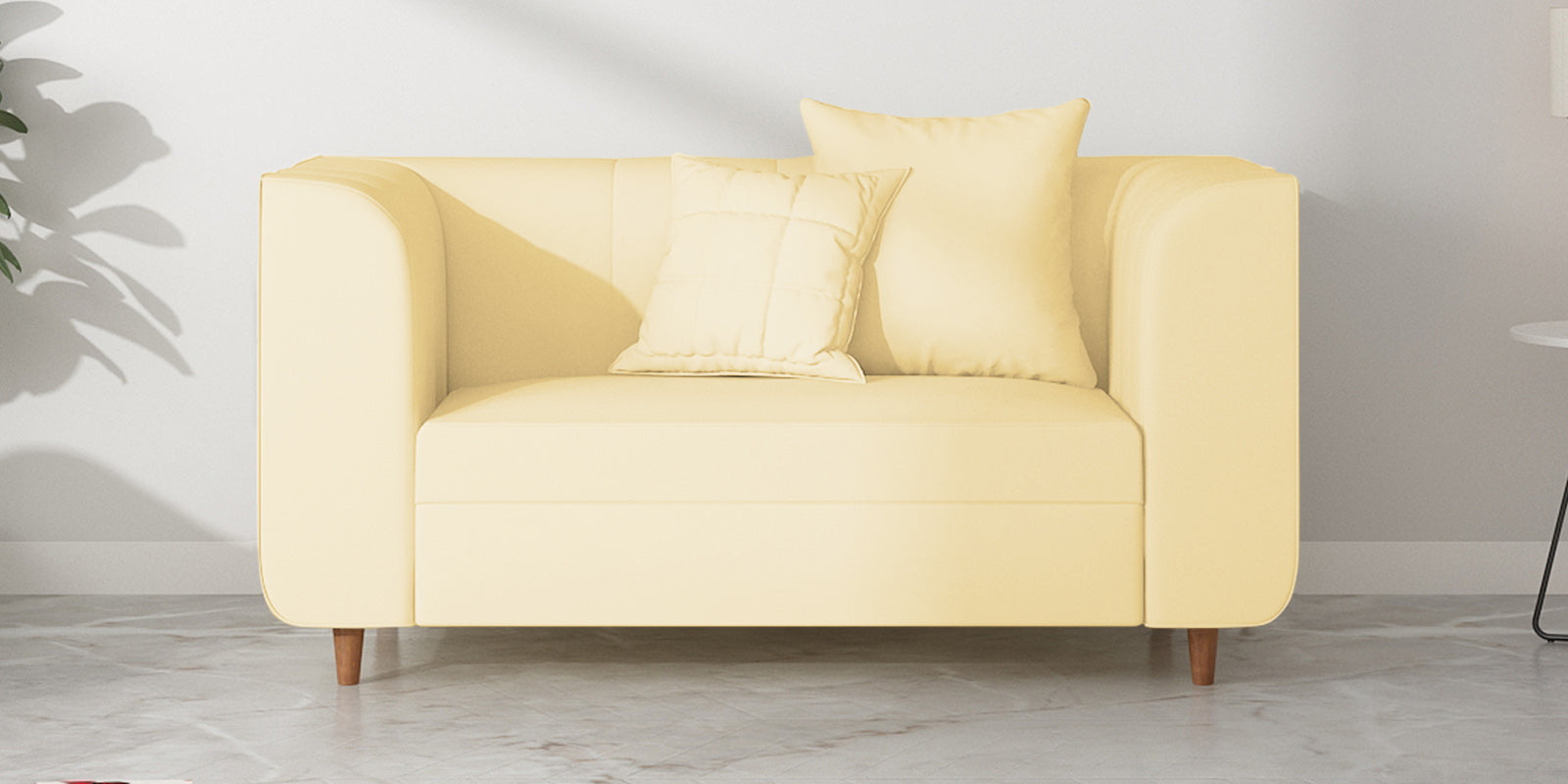 Sumo Velvet 2 Seater Sofa In Sandy Beige Colour - Febonic Living