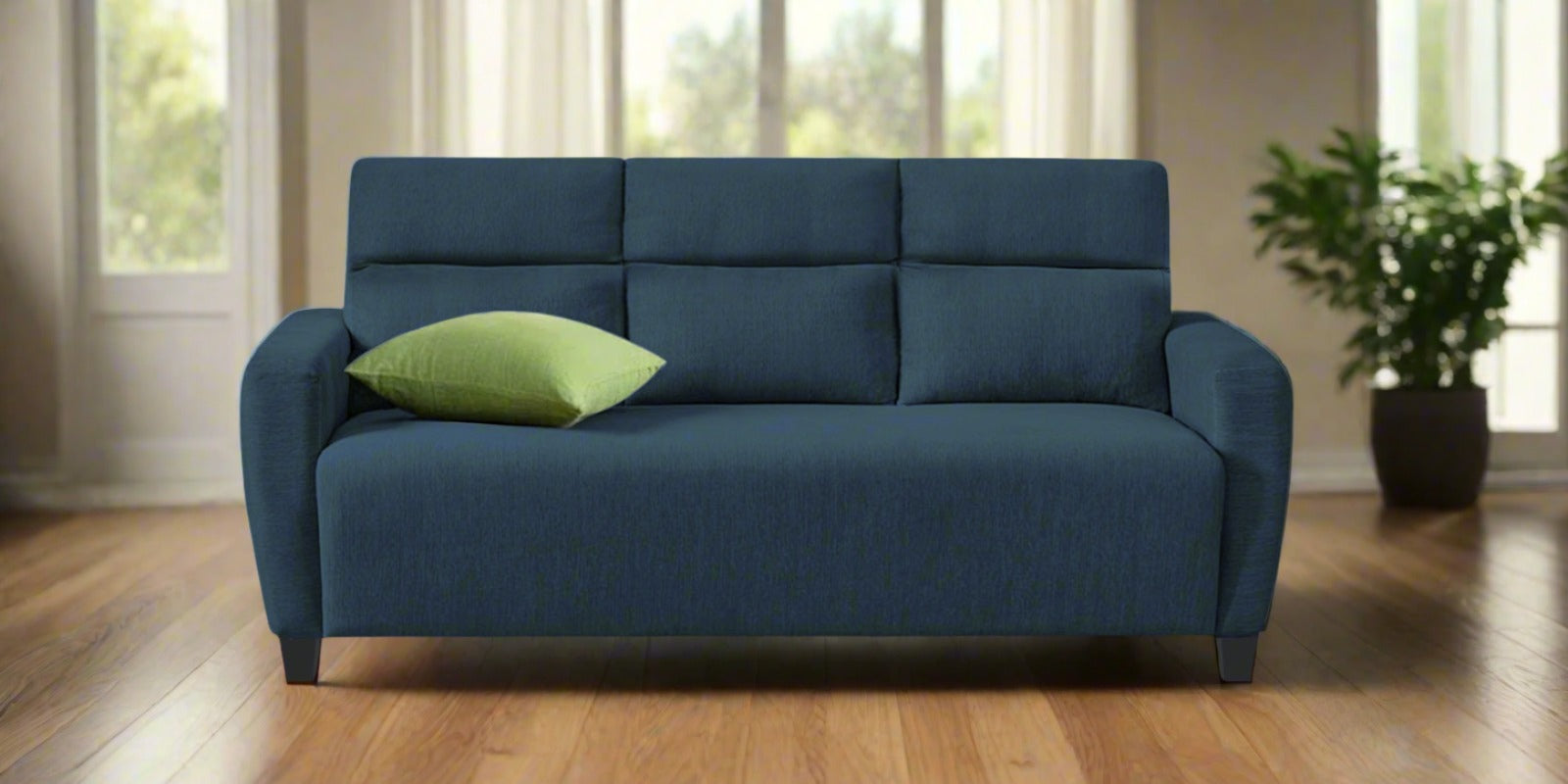 Bakadi Fabric 3 Seater Sofa in Light Blue Colour
