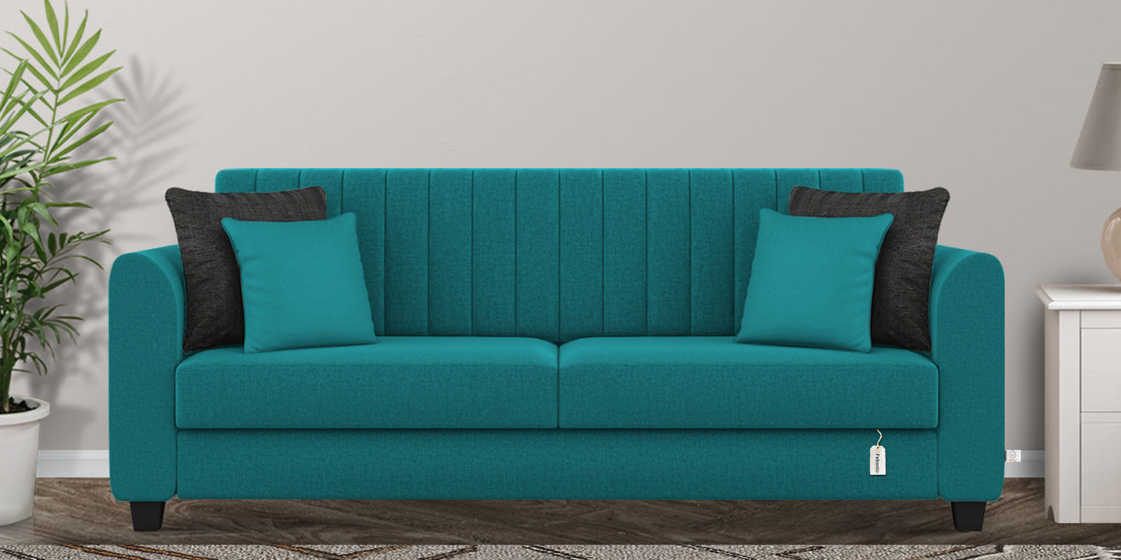 Cosmic Fabric 3 Seater Sofa In Sea Green Colour - Febonic Living