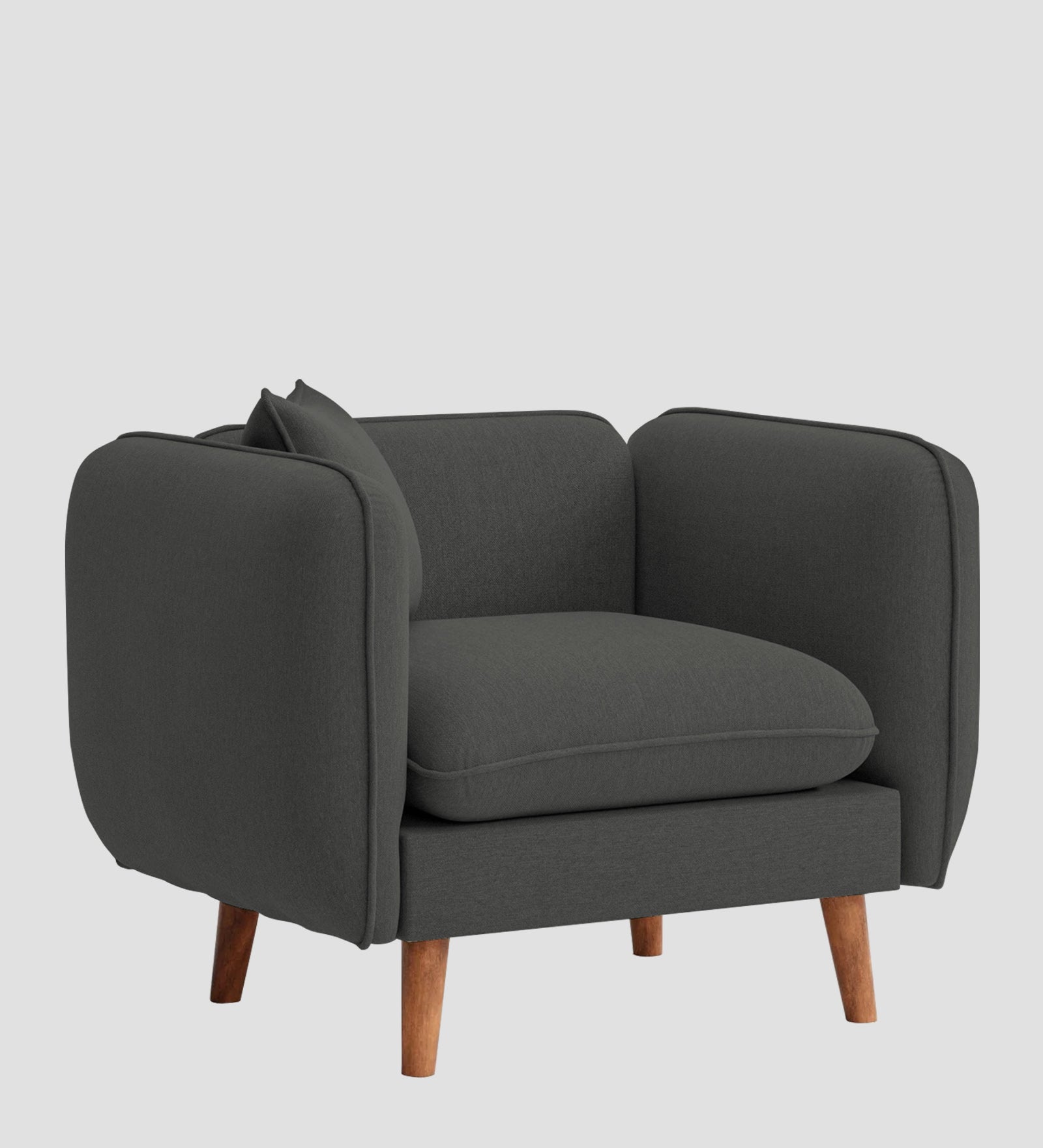 Reva Fabric 1 Seater Sofa In Stone Grey Colour - Febonic Living