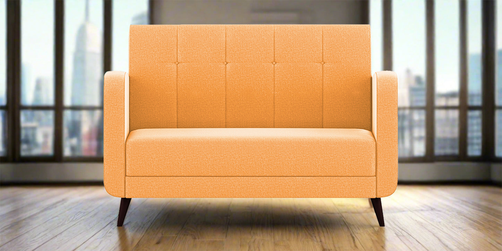 Wiki Velvet 2 Seater Sofa In Tangerine orange Colour - Febonic Living