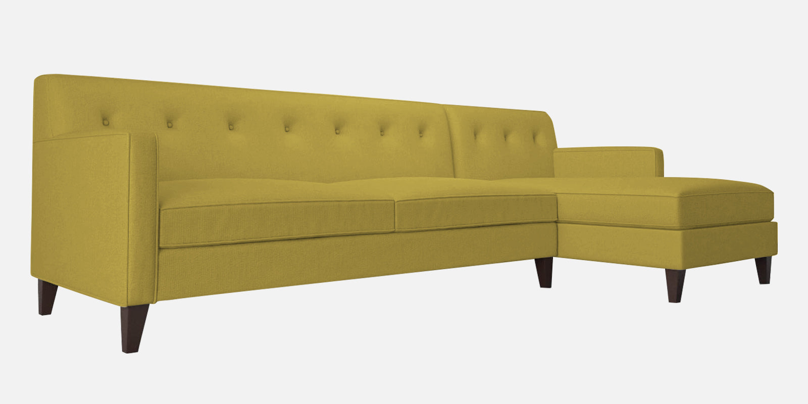 Miller Fabric LHS Sectional Sofa (3+Lounger) In Parrot Green Colour - Febonic Living