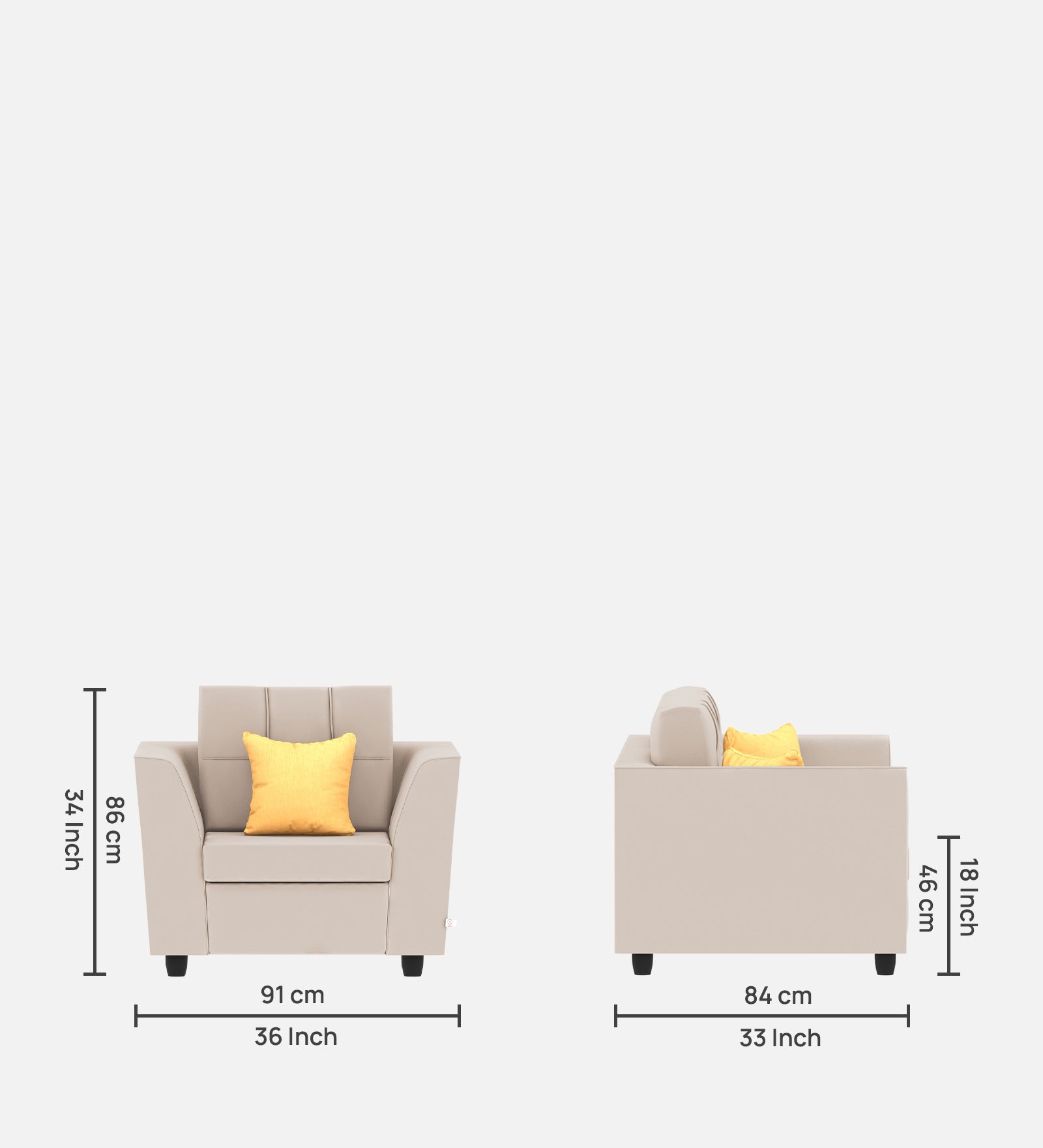 Nestin Velvet 1 Seater Sofa In Camel Beige Colour - Febonic Living