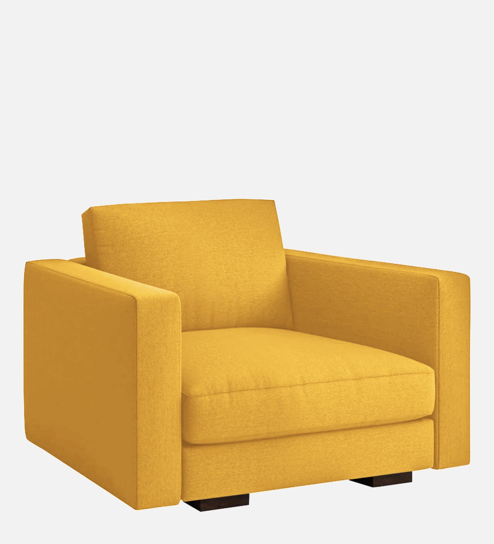 Messy Fabric 1 Seater Sofa In Bold Yellow Colour - Febonic Living