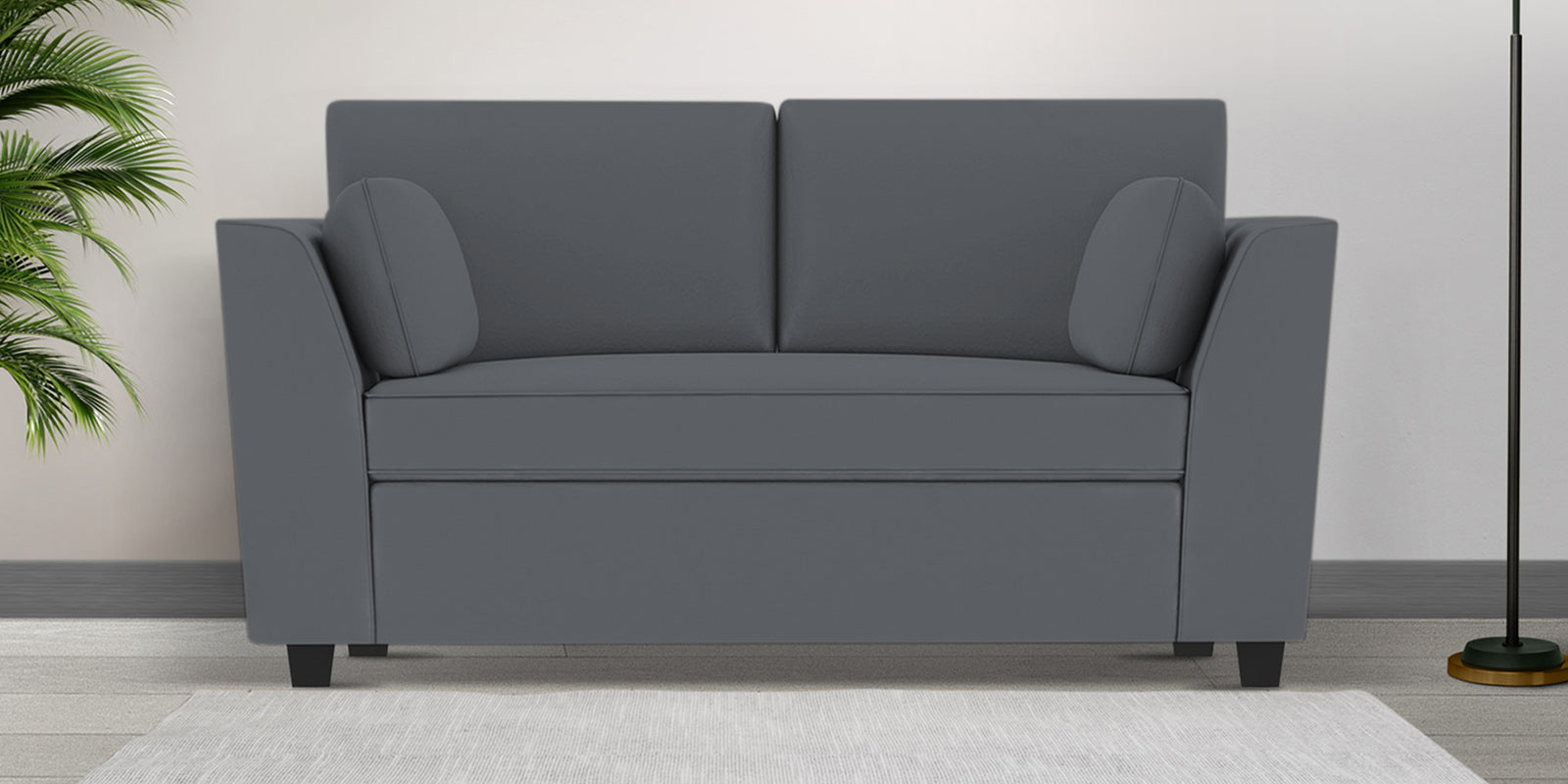 Bristo Velvet 2 Seater Sofa In Pubble Grey Colour With Storage - Febonic Living